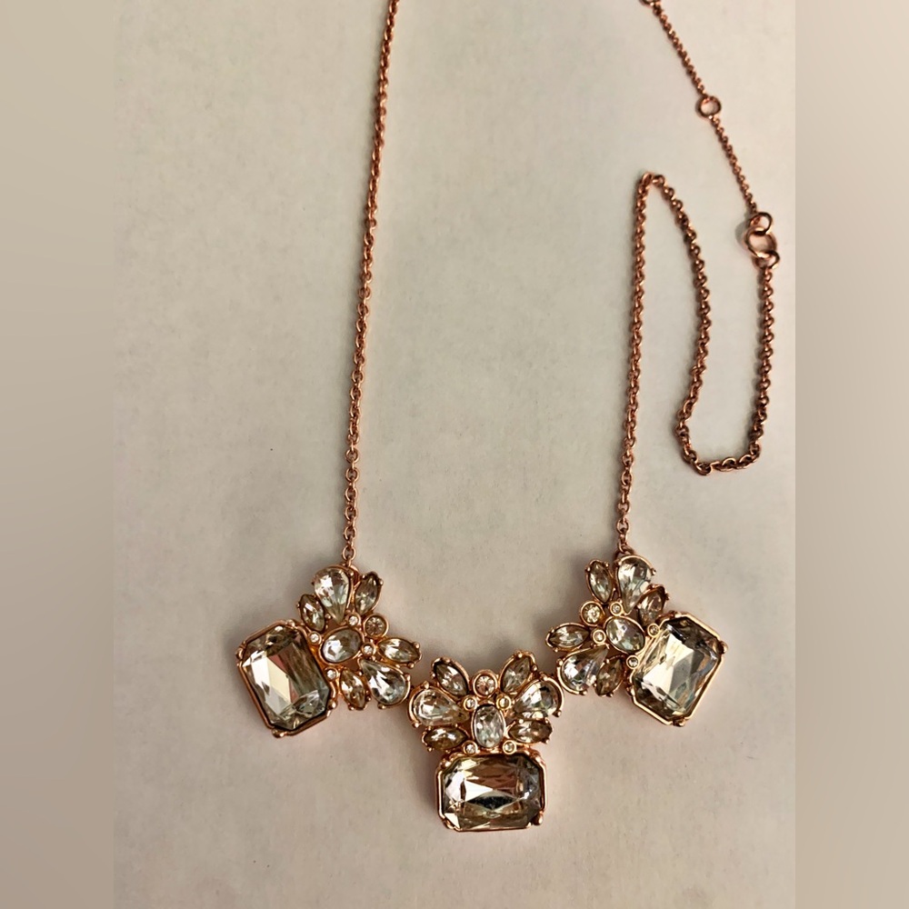 Banana Republic Rose Gold Butterly Gem Charm Statement Necklace Adjustable